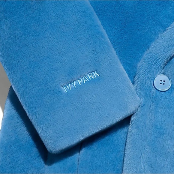 NEW BLUE FAUX FUR ADIDAS/IVY PARK JACKET-SIZE S - Picture 3 of 4